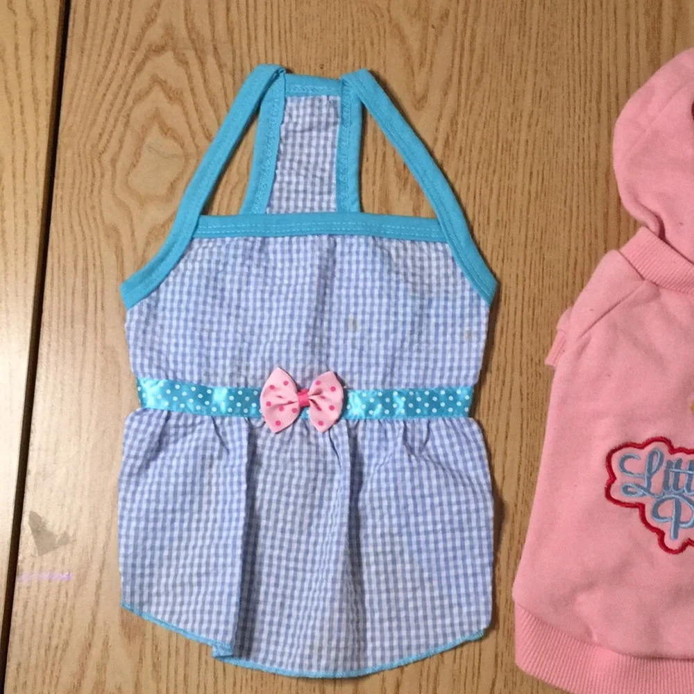Bundle Of 2 Doggie Sweatshirt/Dress Size XSmall 8” Waist 9-10” Length